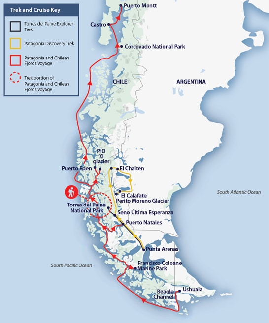 Patagonia trekking map