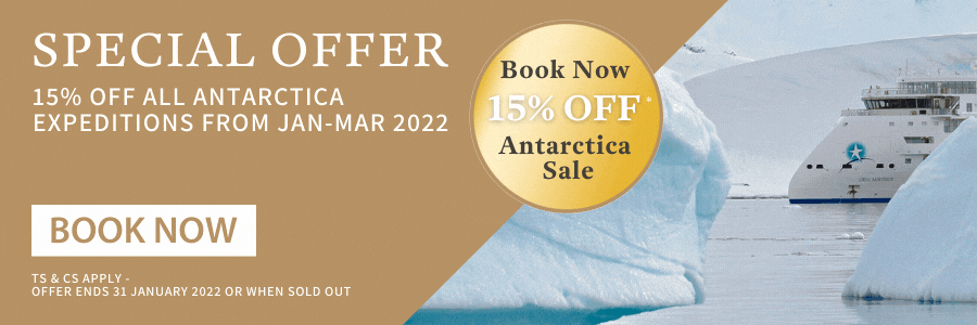 15% off Antarctica Jan-Mar 2022