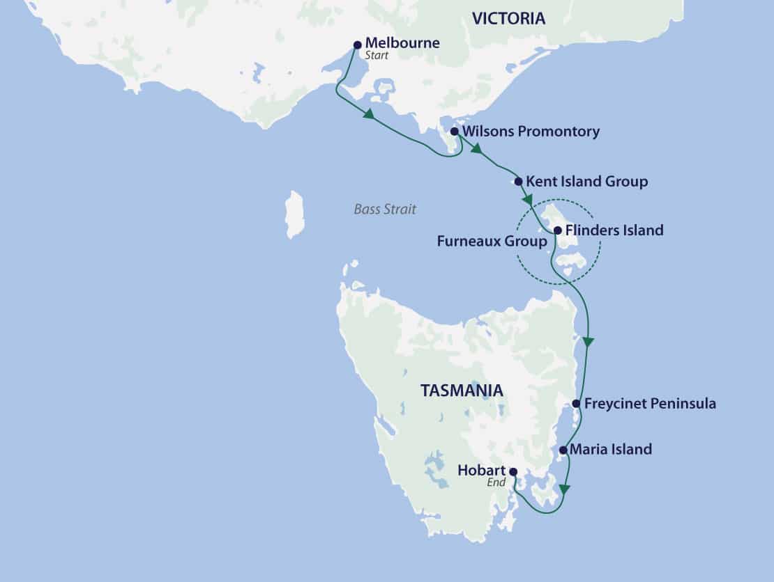 Bass Strait Islands map