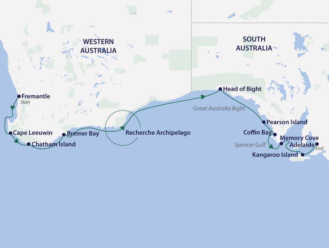 Southern Australia Coastal Discovery map