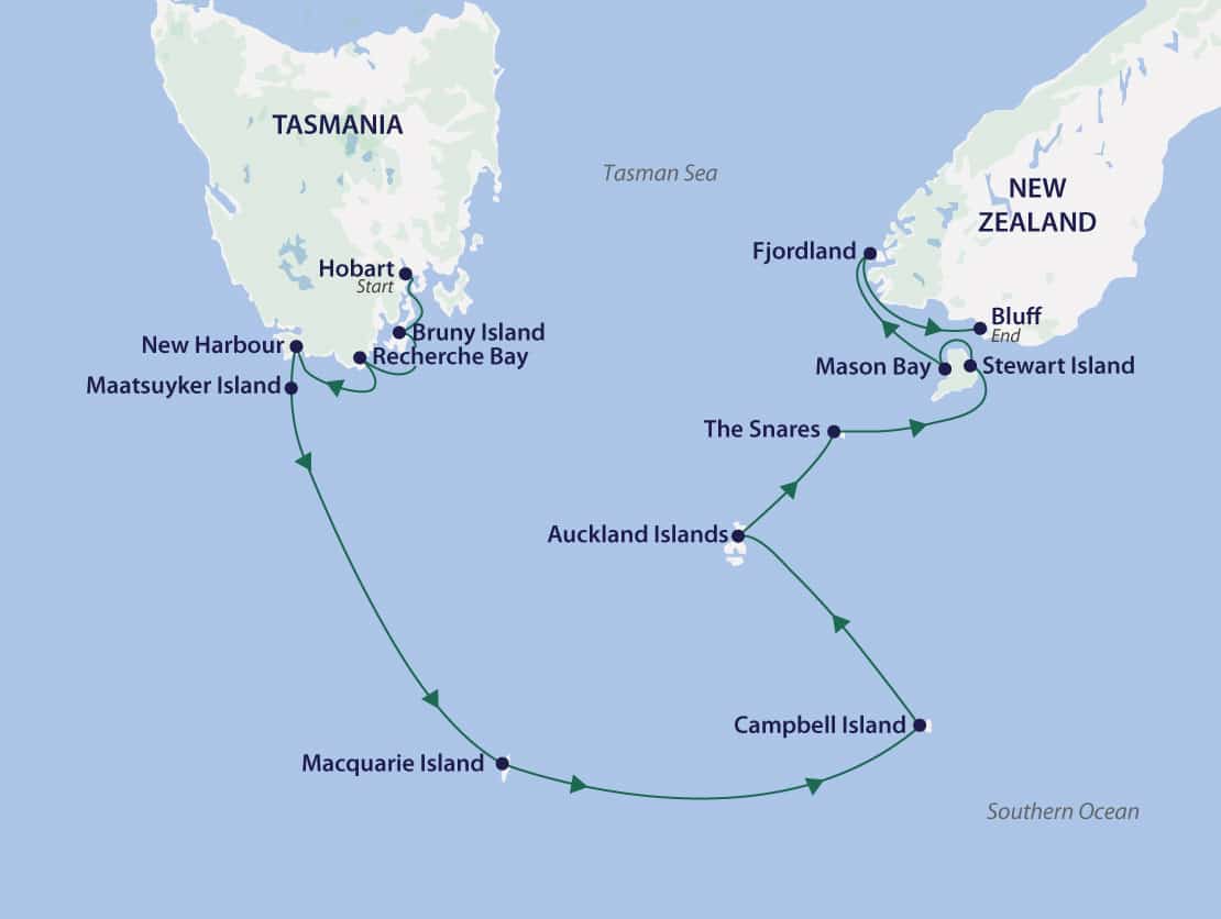 Subantarctic Discovery map