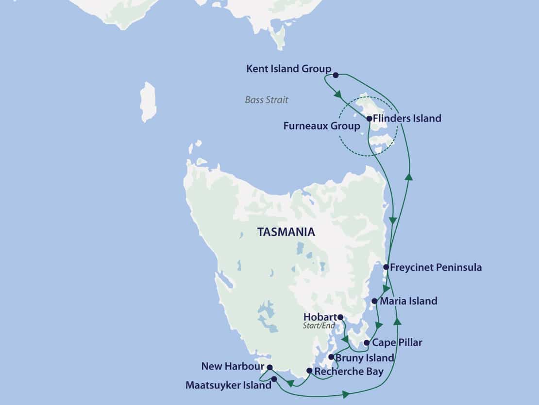 Tasmania South East Coast Discovery map