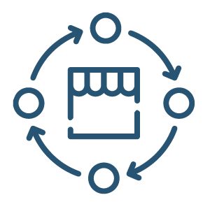 Blue Supply Chain Icon