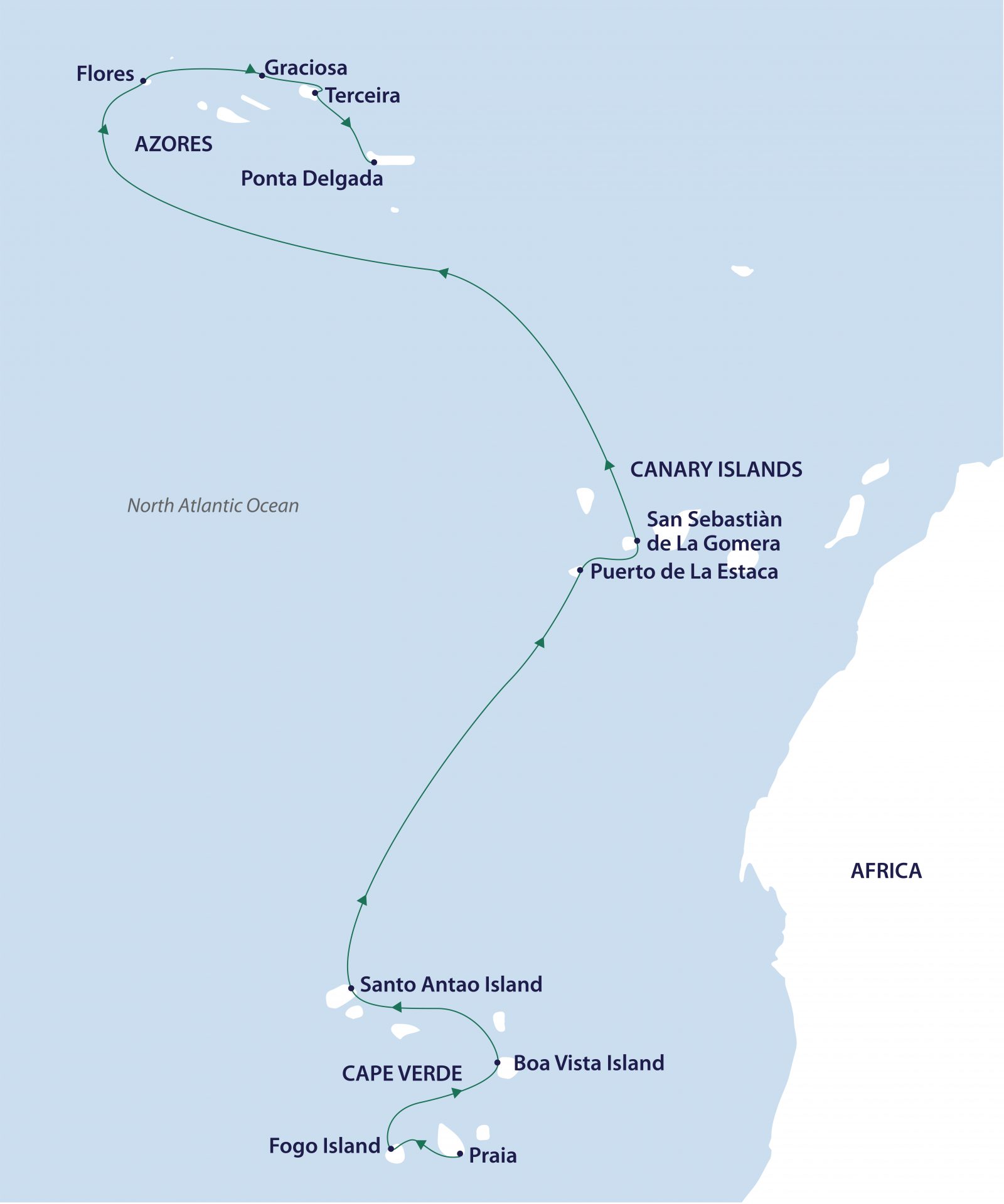 Cape Verde Canary Islands Azores (CAP001G) Map